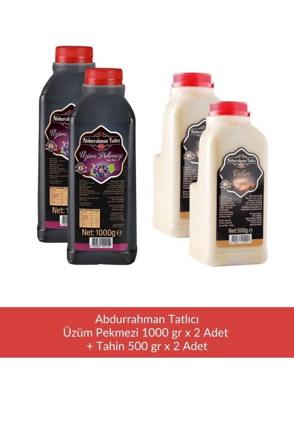 Abdurrahman Tatlıcı Üzüm Pekmezi 1000 gr x 2 Adet + Abdurrahman Tatlıcı Tahin 500 gr x 2 Adet - Image 1