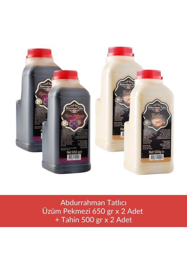 Abdurrahman Tatlıcı Üzüm Pekmezi 650 gr x 2 Adet + Abdurrahman Tatlıcı Tahin 500 gr x 2 Adet - Image 1
