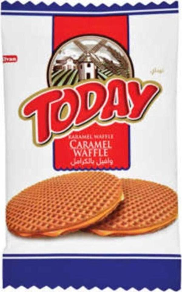 Elvan Today Caramel Waffle 22 Gr 24 Adet 1 Kutu - Image 1
