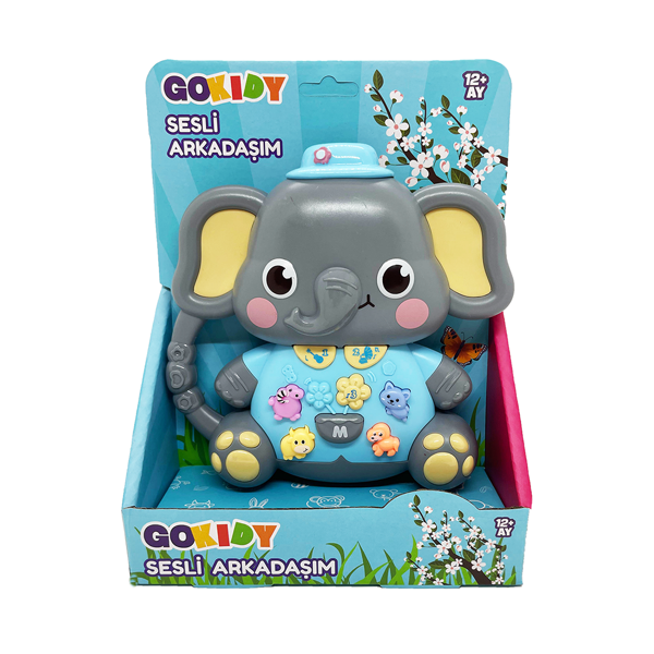 Sevimli Arkadaşım Fil Sesli ve Eğitici Bebek Oyuncağı – Işıklı, Hayvan Sesli - Image 1