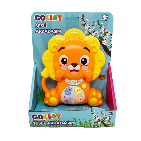 Sevimli Arkadaşım Aslan Sesli ve Eğitici Bebek Oyuncağı – Işıklı, Hayvan Sesli - Image 1