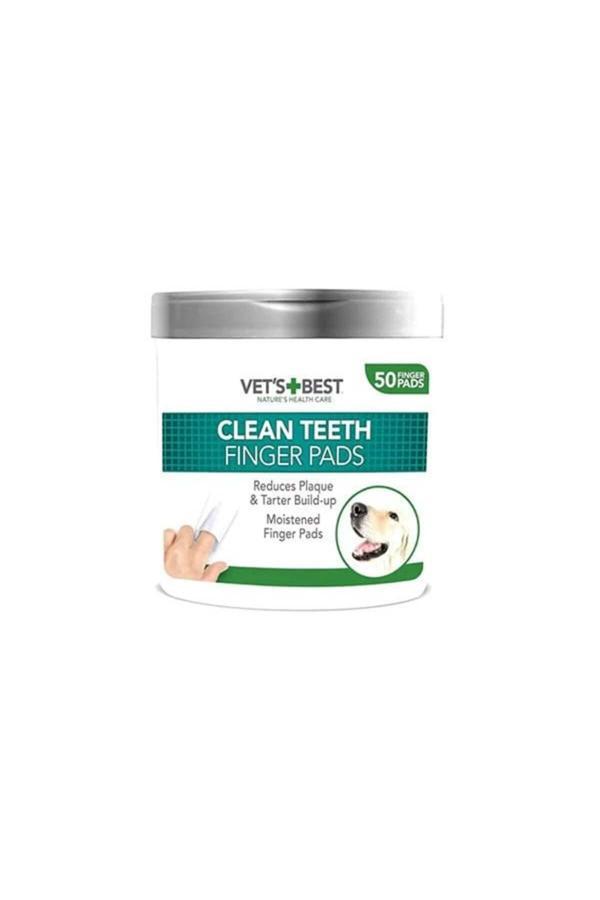 Vet's Best Plak ve Tartar Oluşumunu Engelleyen Köpek Diş Temizleme Parmak Pedi 50 Adet - Image 1