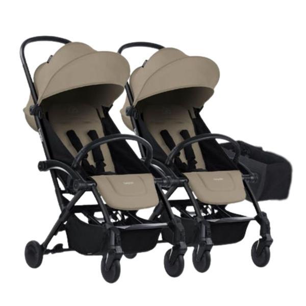 Bumprider Connect³ İkiz Bebek Arabası / Black - Sand & Yan Düzenleyici Çanta Hediyeli - Image 1