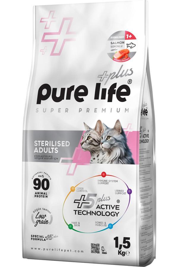 PureLife Plus Somonlu Kısırlaştırılmış Yetişkin Kedi Maması 1.5 Kg - Image 1