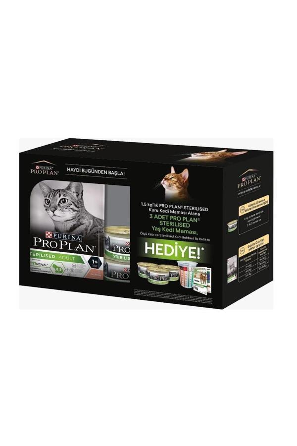 Proplan Pro Plan Sterilised Somon Yetişkin Kedi Maması 1,5 Kg + Hediye Paketli - Image 1