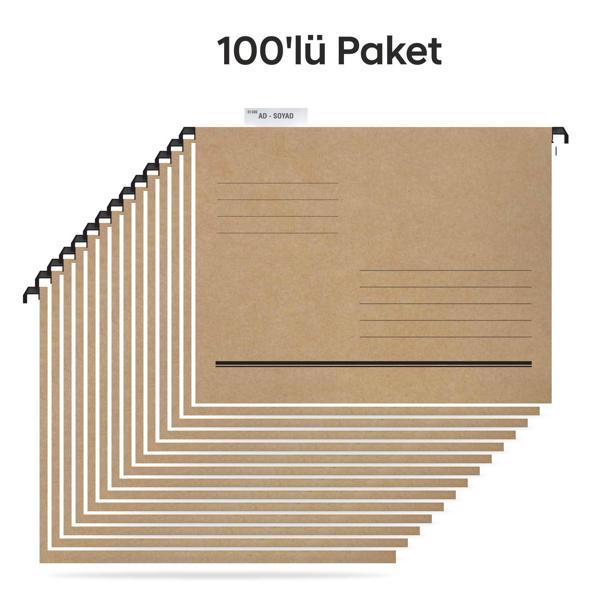 Tunakart ASD2003 Plastik Çubuklu Askılı Telli Dosya 100 lü Paket - Image 1