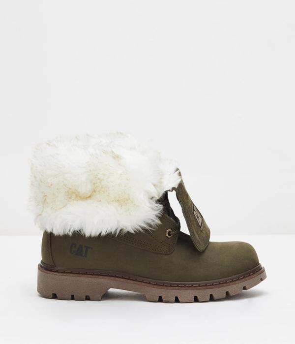 Caterpillar Utah Fur Dark Olıve Nubuk Kadın Bot - Image 1