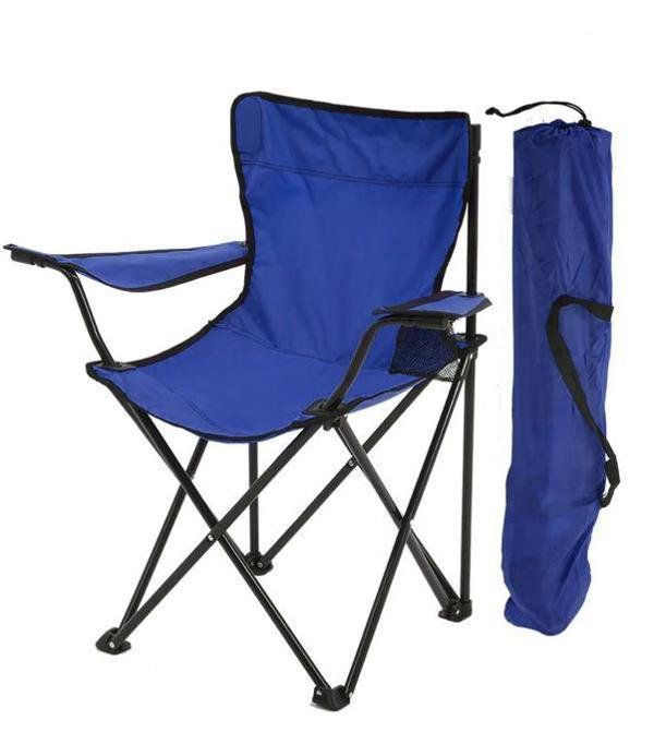 Mandella Rejisör Kamp Sandalyesi Piknik, Plaj, Balıkçı,Bahçe,Balkon Sandalyesi Mavi (1 Adet) - Image 1