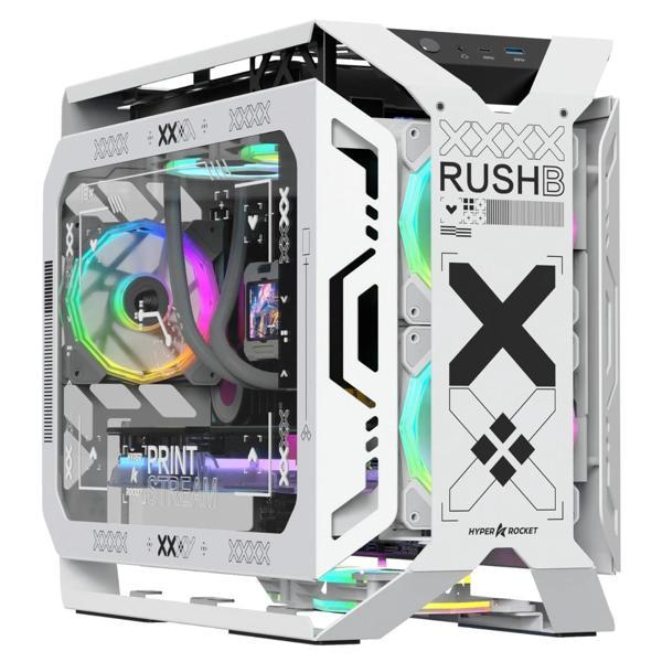 Hyper Rocket X-ERA Print Stream M-ATX RGB Open Frame Gaming Oyuncu Kasası - Image 1