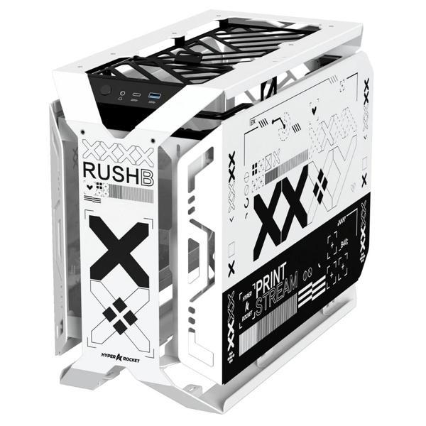 Hyper Rocket X-ERA Print Stream M-ATX RGB Open Frame Gaming Oyuncu Kasası - Image 1