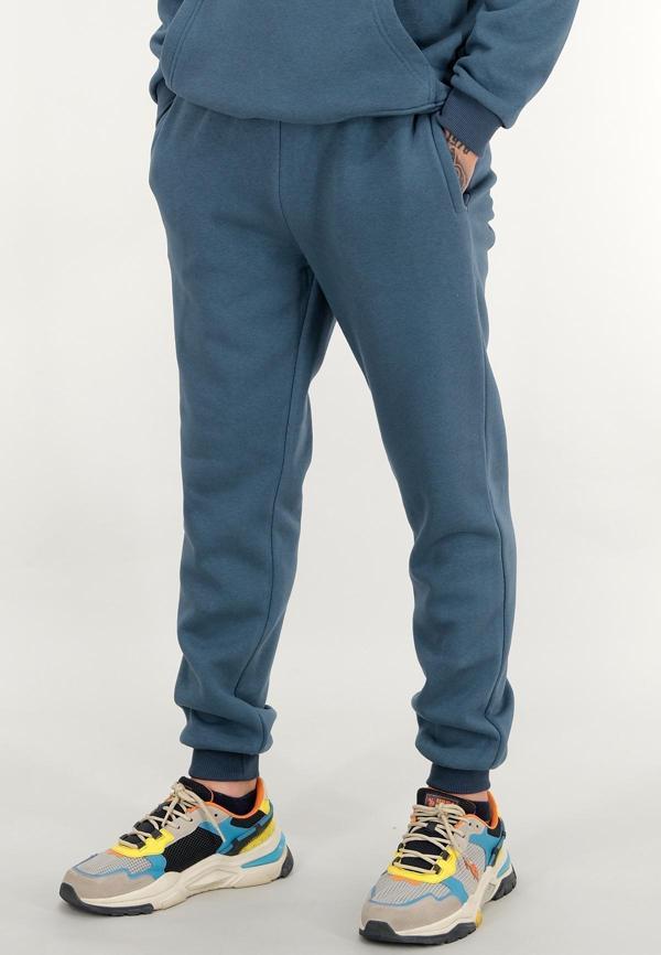 Erkek Jogger Eşofman Altı Rahat Kesim Petrol Mavisi Ribana Paça 3 İplik Şardonlu - Image 1