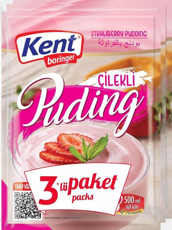 Kent Boringer Çilekli Puding 125 Gr 3 Lü - Image 1