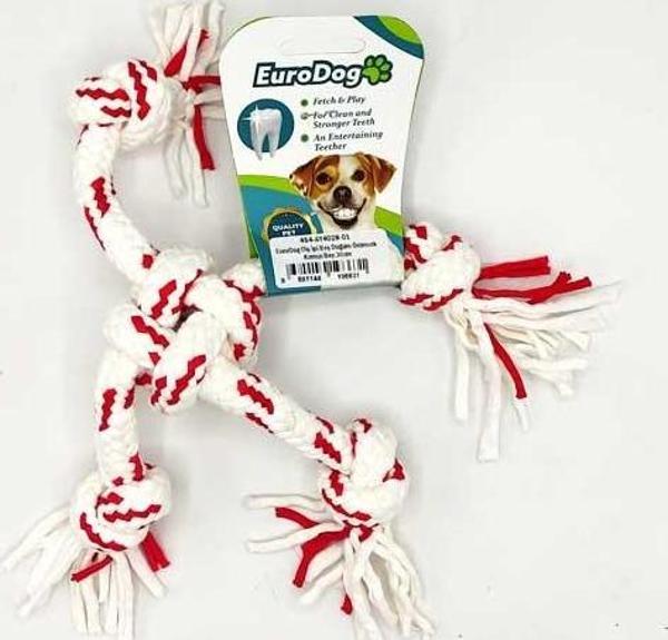 EuroDog Diş İpi Beş Düğüm Örümcek Kırmızı Bey.30cm - Image 1