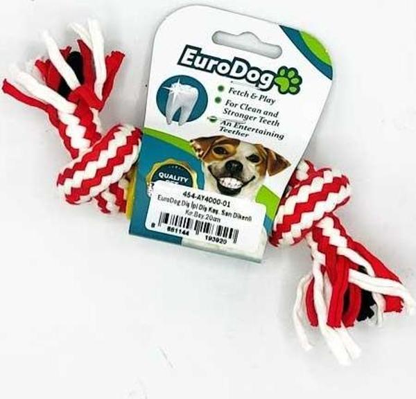 EuroDog Diş İpi Diş Kaş. Sarı Dikenli Kır.Bey.20cm - Image 1