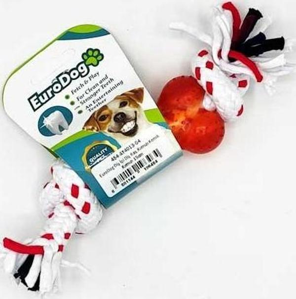 EuroDog Diş İpi Diş Kaş.Kırmızı Kemik Kırmızı 15cm - Image 1
