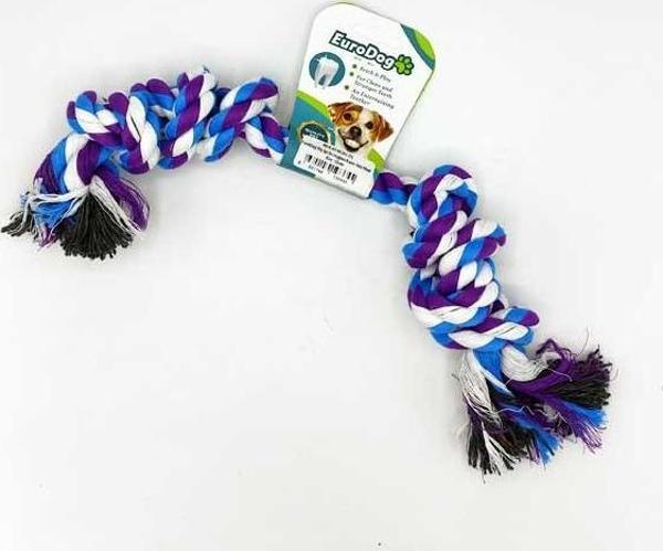 EuroDog Diş İpi İki Düğüm Kalın Mor Mavi Bey. 35cm - Image 1