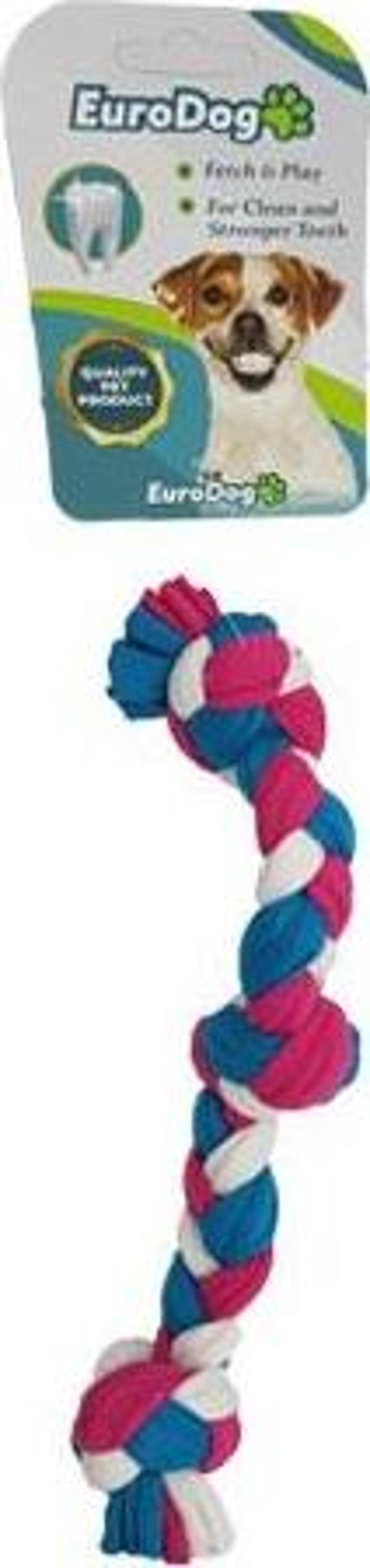 EuroDog Köpek Diş Kaş.İpi 3 Düğ 25cm (Mav-Kır-Bey) - Image 1