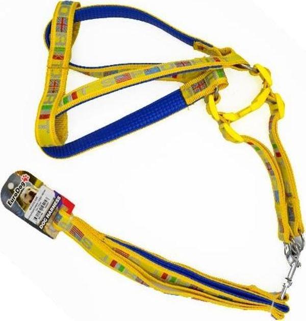EuroDog Köpek Uzatma + Göğüs Tasması Sarı 120cm - Image 1