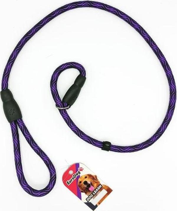 EuroDog Köpek Uzatma +Boğma 14mmx120cm Mor Siyah - Image 1