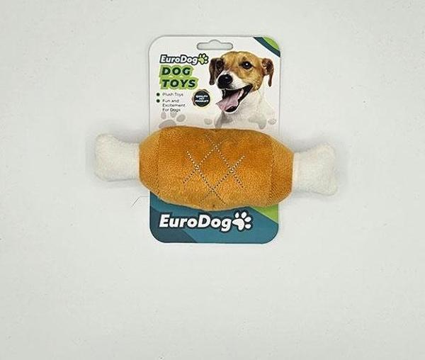 EuroDog Peluş Etli Kemik Köpek Oyuncağı 19x6 Cm - Image 1