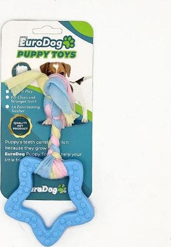 EuroDog Puppy Toys Mavi Beşgen Diş Kaşıma Oyuncağı - Image 1