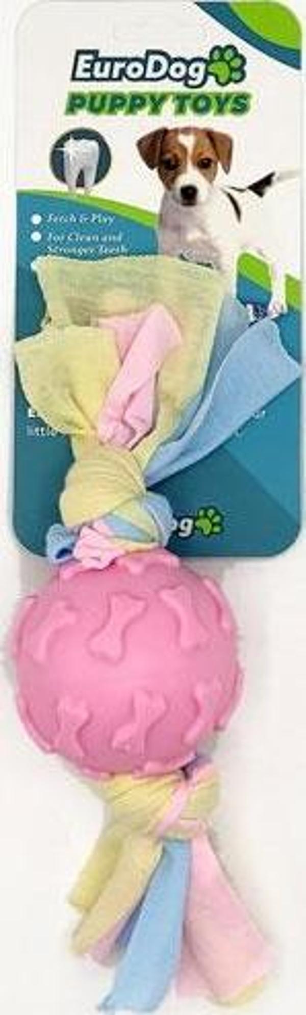 EuroDog Puppy Toys Pembe Kemik Des.Top Diş Kaş.Oy. - Image 1