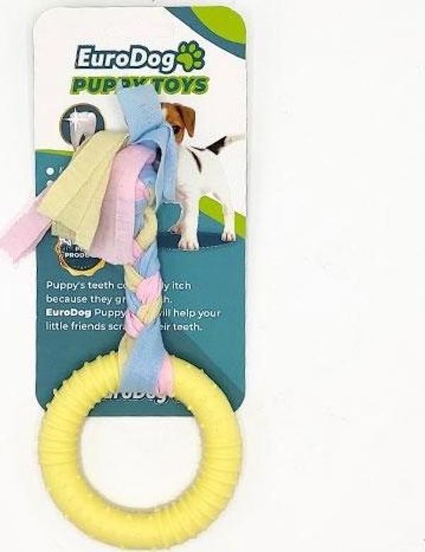 EuroDog Puppy Toys Sarı Halka Diş Kaşıma Oyuncağı - Image 1
