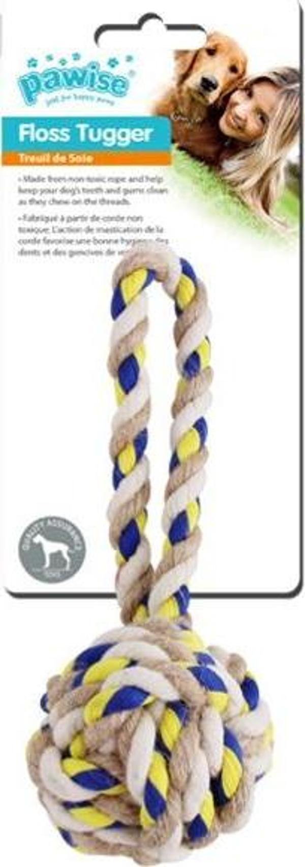 Pawise Floss Tugger Tutma Saplı İp Toplu Köpek Oyuncağı 23 cm - Image 1