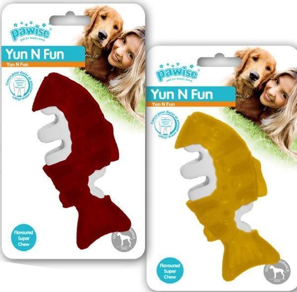 Pawise Yum N Fun Balık Aromalı Çiğneme Köpek Oyuncağı 12,5 cm - Image 1