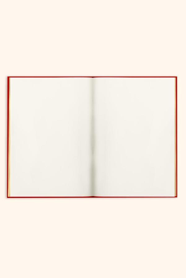 Keten Hatıra Defteri Dolma Kalem Uyumlu Altın Kenarlı Albüm Kırmızı - Image 1