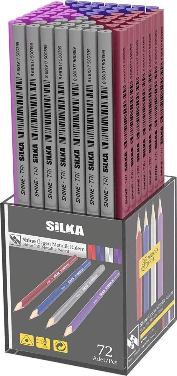 Silka Kurşun Kalem Shine Metalik Üçgen Kl1.Tsm-72 (72 Li Paket) - Image 1
