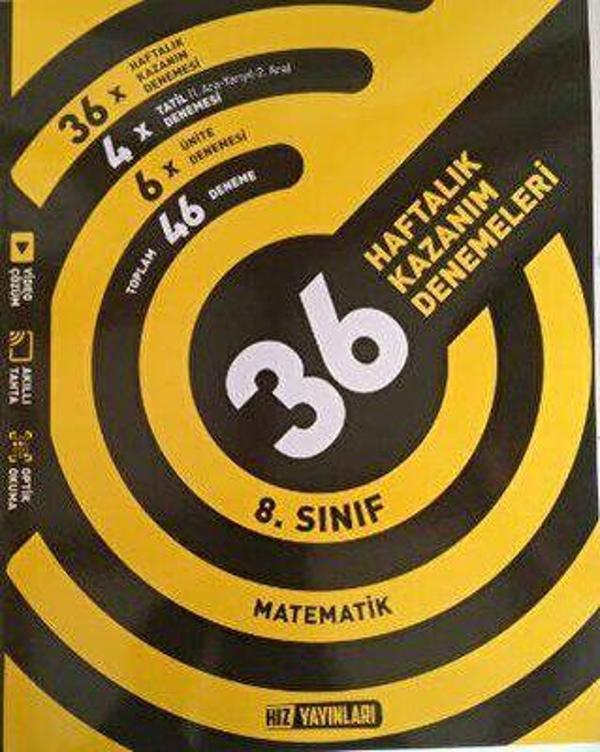 Hız Yayınları 8. Sınıf Matematik 36 Haftalık Kazanım Denemeleri - Hız Yayınları - Image 1