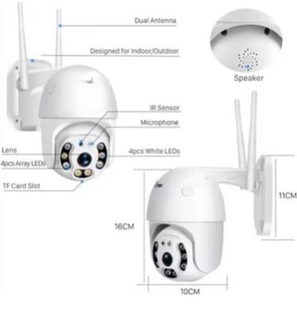 Apronx APX-WP70 3mp 2.8mm 8 LED Wifi Ptz Kamera - Image 1