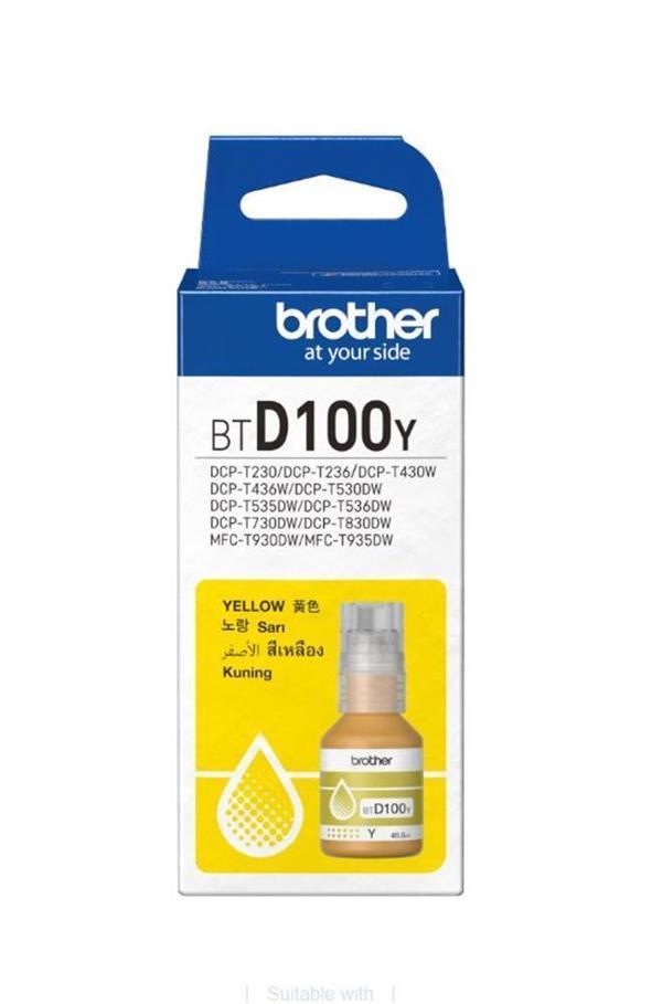 Brother BTD100Y Yellow Sarı 5.000 Sayfa Şişe Mürekkep DCP-T430-T530-T730-T830  MFC-T930-T935 - Image 1
