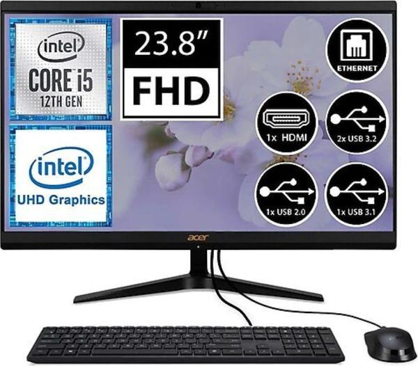 Acer Aspire C24-1700 DQ.BJWEM.005 i5-1235U 8 GB 512 GB SSD Iris Xe Graphics 23.8" Full HD All in One PC - Image 1