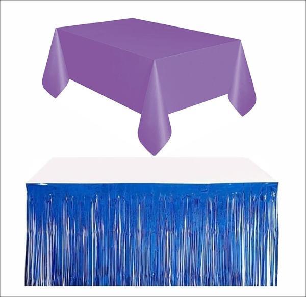 Mor Masa Örtüsü, Lacivert Masa Eteği - Image 1