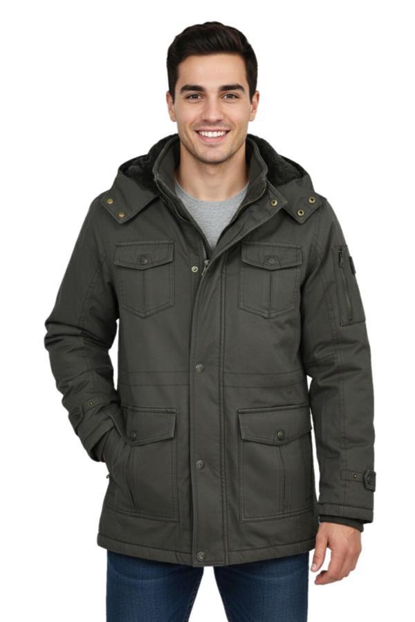 Erkek Spor Kanvas Kapüşonlu Parka M2665 BGL-ST04959 - Image 1