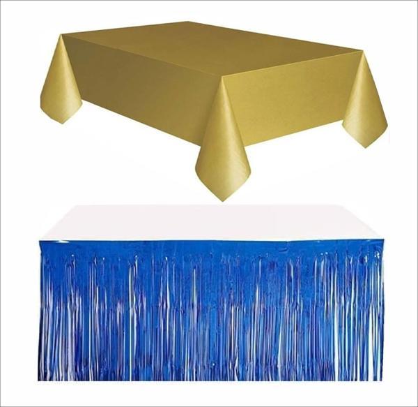 Gold Masa Örtüsü, Lacivert Masa Eteği - Image 1