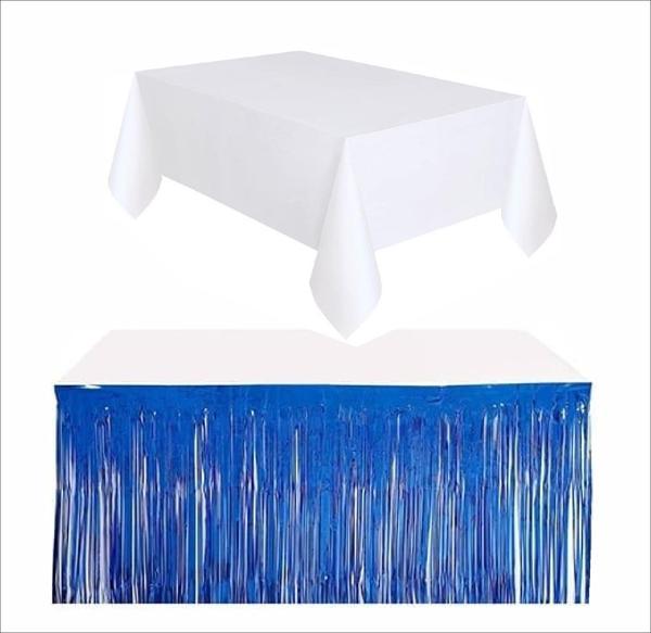 Beyaz Masa Örtüsü, Lacivert Masa Eteği - Image 1