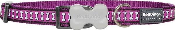 Reddingo Reflektörlü Kemik Desenli Mor Boyun Tasması M 20mm /31-47 cm - Image 1