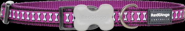Reddingo Reflektörlü Kemik Desenli Mor Boyun Tasması S 15mm / 24-36 cm - Image 1