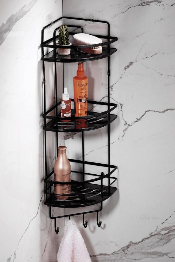 Yapışkanlı Ömür Boyu Paslanmaz Kristal Ayarlanabilir Raf Banyo Düzenleyici Şampuanlık LK-03 TEL  SSS - Image 1