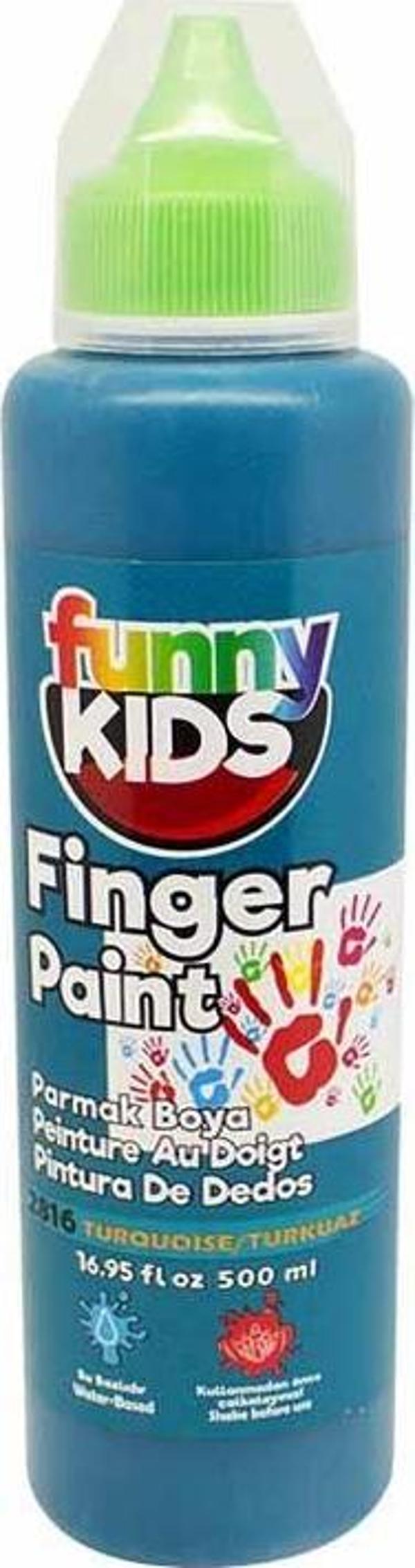 Funny Kids Parmak Boyası Turkuaz 500ml - Image 1