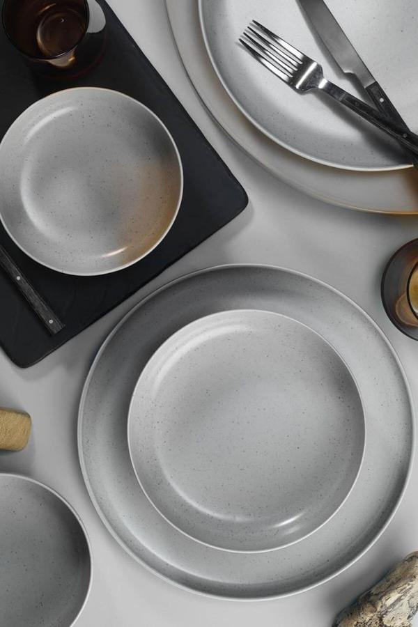 Kütahya Porselen Moderna 12 Parça 4 Kişilik Yemek Takımı Gri - Image 1