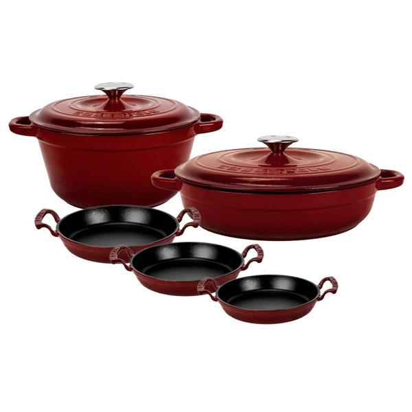 LAVA Döküm Bordo 7 Parça Tencere & Tava Seti – Göz Alıcı Renk, Eşsiz Lezzet - Image 1