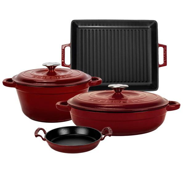 LAVA Bordo Döküm 6 Parça Set – Tencere, Sahan ve Izgara ile Şef Dokunuşu - Image 1