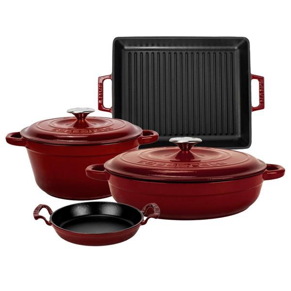 LAVA Bordo Döküm 7 Parça Set – Tencere, Sahan ve Izgara ile Şef Dokunuş - Image 1