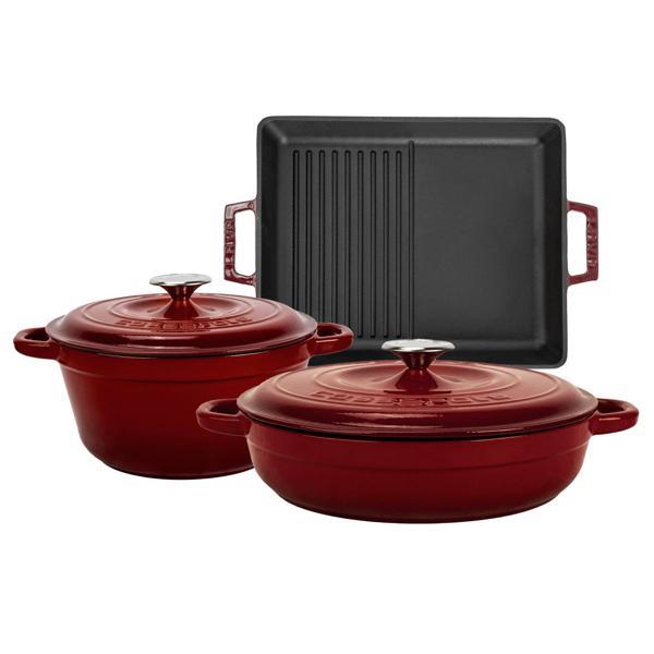 LAVA Döküm Bordo 5 Parça Tencere & Tava Seti – Şef Kalitesinde Lezzet ve Şıklık - Image 1