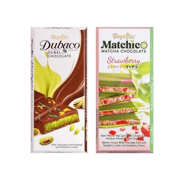 Beyoğlu Dubaco Çıtır Kadayıflı 95 gr ve Matcha Çikolata 95 gr 2 li Paket - Image 1