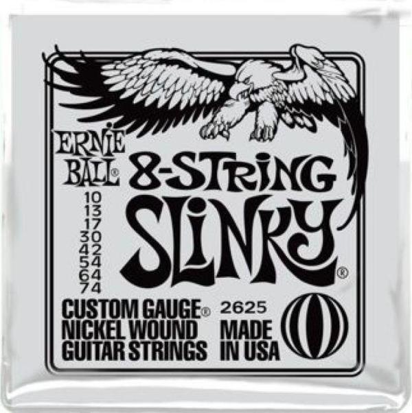 Ernie Ball P02625 Slinky Electric Nickel Wound 8 Telli 0.10 - 0.74 Elektro Gitar Teli - Image 1
